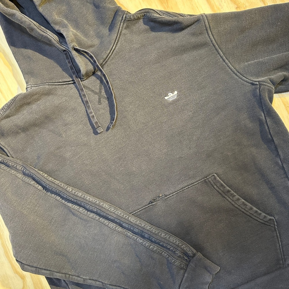 Adidas Skateboarding Mens L Navy Blue Trefoil Logo Pullover Hoodie